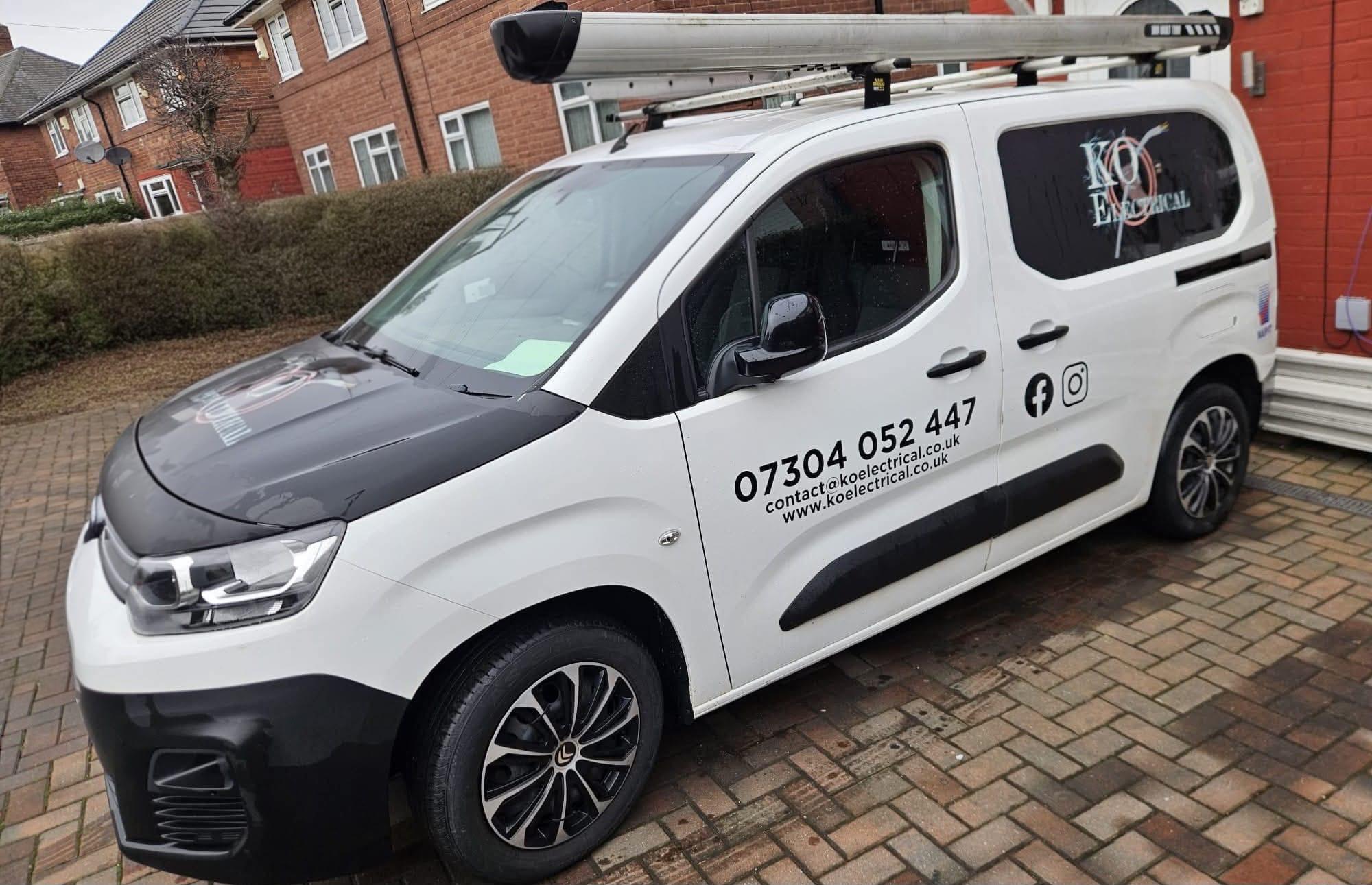 KO Electrical LTD van - Professional electricians serving Leeds and West Yorkshire